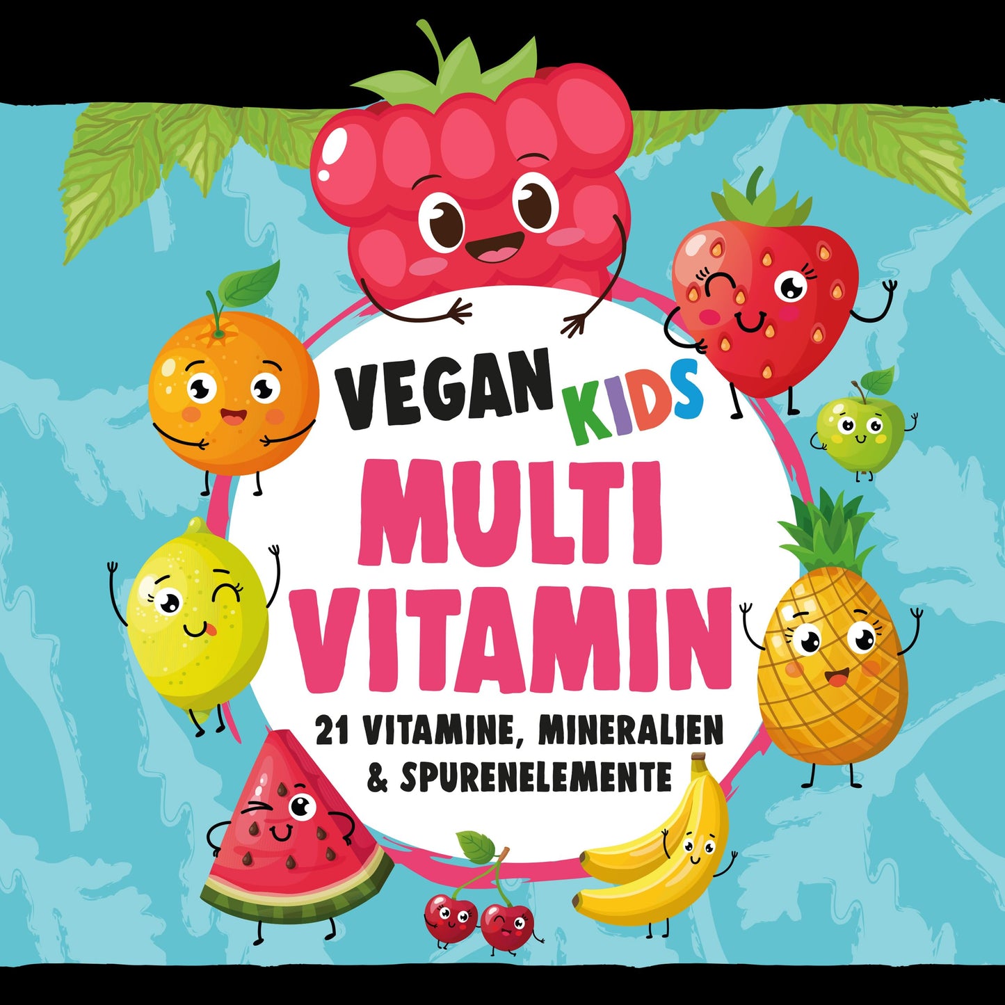 Vegan Kids Multivitamin - Vitamin A+B1+B2+B3+B5+B6+B7+B9+B12+C+D3+K2+E + Cholin + Eisen + Zink + Jod + Kalium + Selen + Natrium + Magnesium - Komplex für Kinder mit 120 Kapseln (max. 4 Monats-Vorrat)